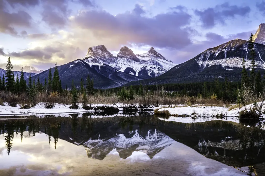 Three Sisters Glow - Canmore, AB, Canada - Copyright by MinhTan.net